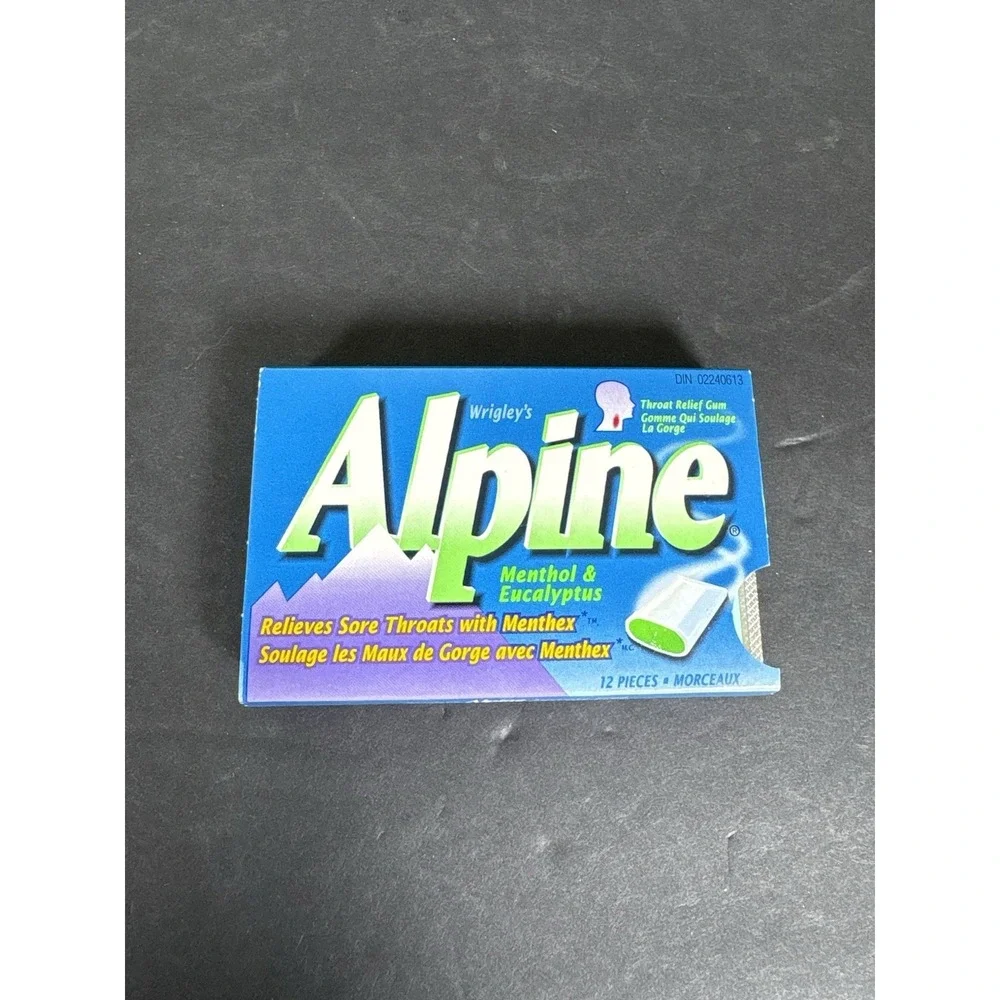 Vintage Wrigley's Alpine Menthol & Eucalyptus Gum Empty Display Package
